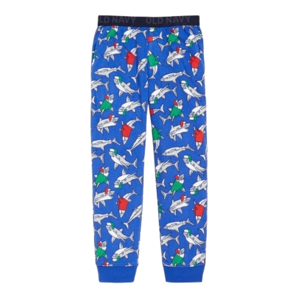 Old Navy Boys Shark Fleece Pajama Pants Blue XL 14/16 Sleepwear Lounge